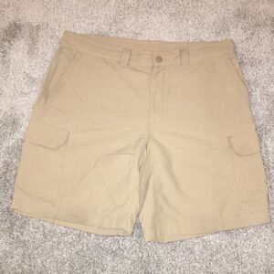 Tan Beige The North Face cargo trail hiking nylon mens shorts 36